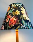 Midnight Floral Summer Garden Velvet Steep Empire Lampshade | Handmade Ceiling Light Shade | UK