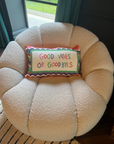 Good Vibes or Good Byes Needlepoint Pillow