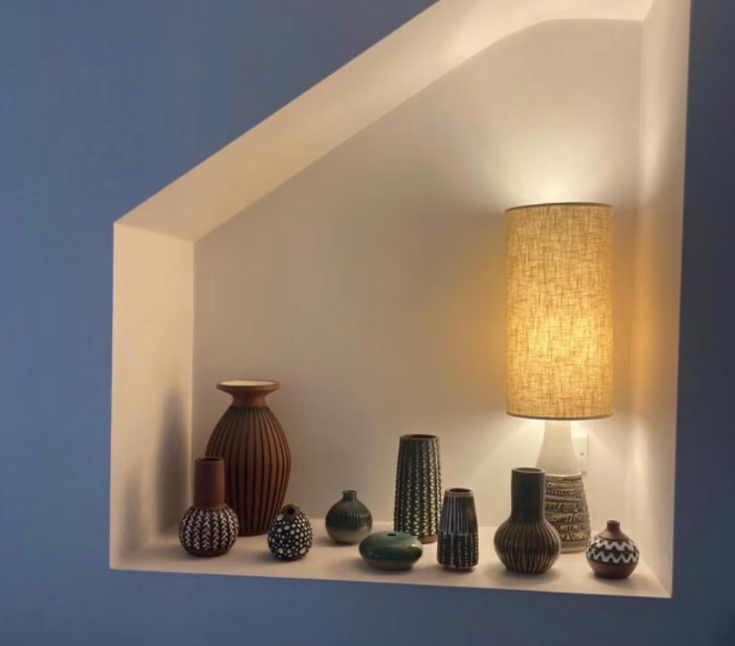 Natural Linen Lampshade | Extra Tall Cylinder Ceiling Light Shade | Bespoke Handmade UK