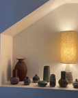 Natural Linen Lampshade | Extra Tall Cylinder Ceiling Light Shade | Bespoke Handmade UK
