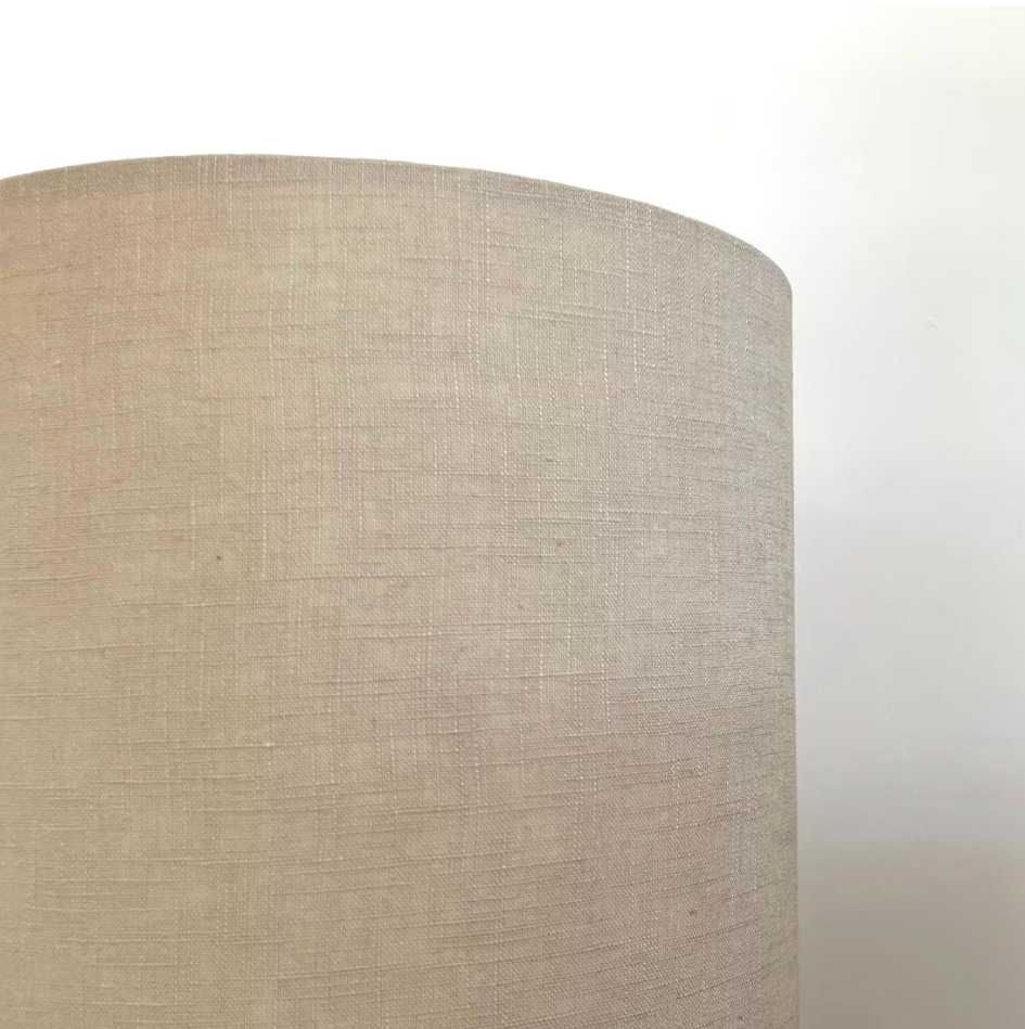 Natural Linen Lampshade | Extra Tall Cylinder Ceiling Light Shade | Bespoke Handmade UK