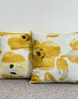 Ochre floral cotton cushion, scatter cushions