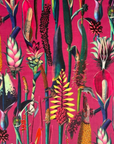 Cerise botanical velvet throw cushion