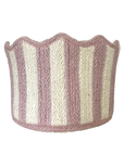 Stripy Scalloped Basket - Dusty Pink