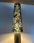 Leaves velvet cone lampshade, extra tall lampshade, black
