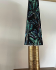 Leaves velvet cone lampshade, extra tall lampshade, black