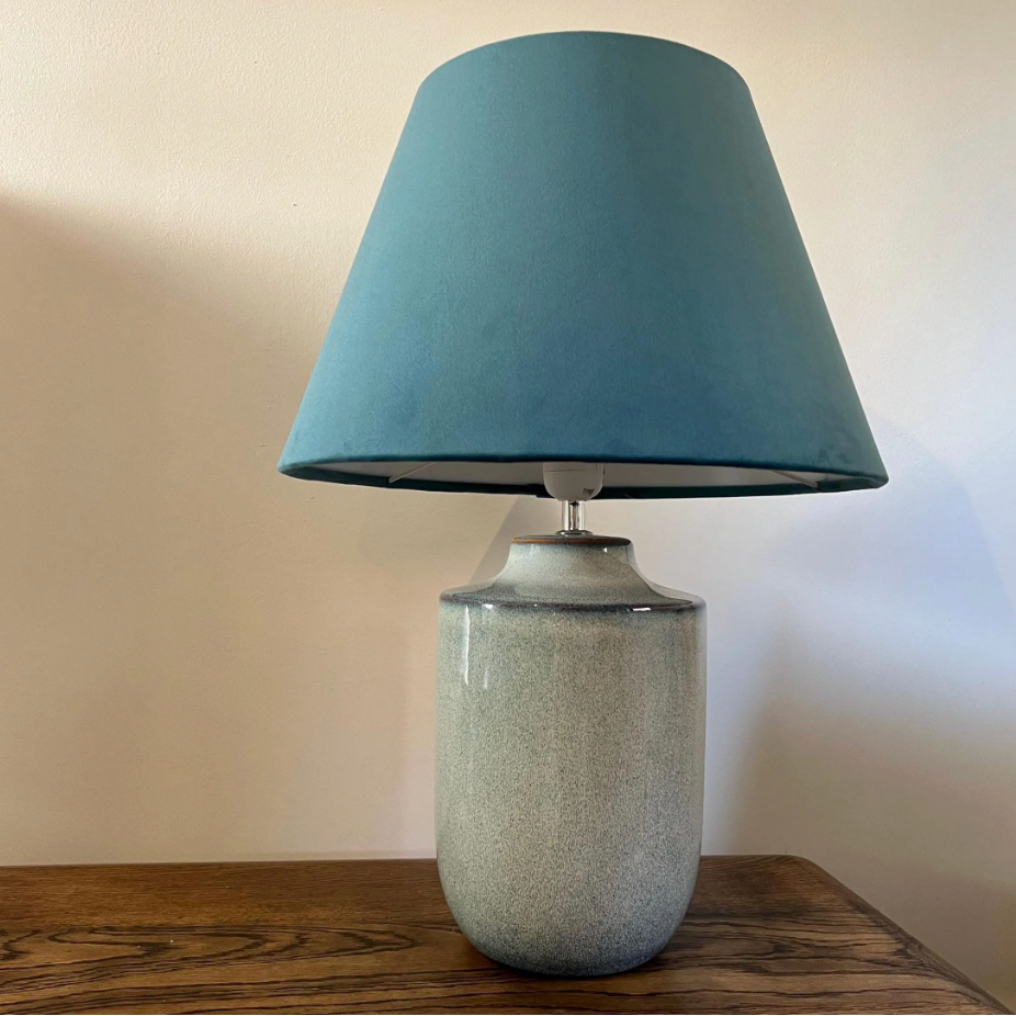 Teal Velvet Steep Empire Lampshade | Handmade Ceiling Light Shade | UK