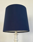 Navy Blue Cotton French Drum Lampshade | Handmade Ceiling Light Shade | UK