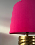 Cerise Pink Velvet Lampshade | French Drum Ceiling Light Shade | Bespoke Handmade Empire Lampshade