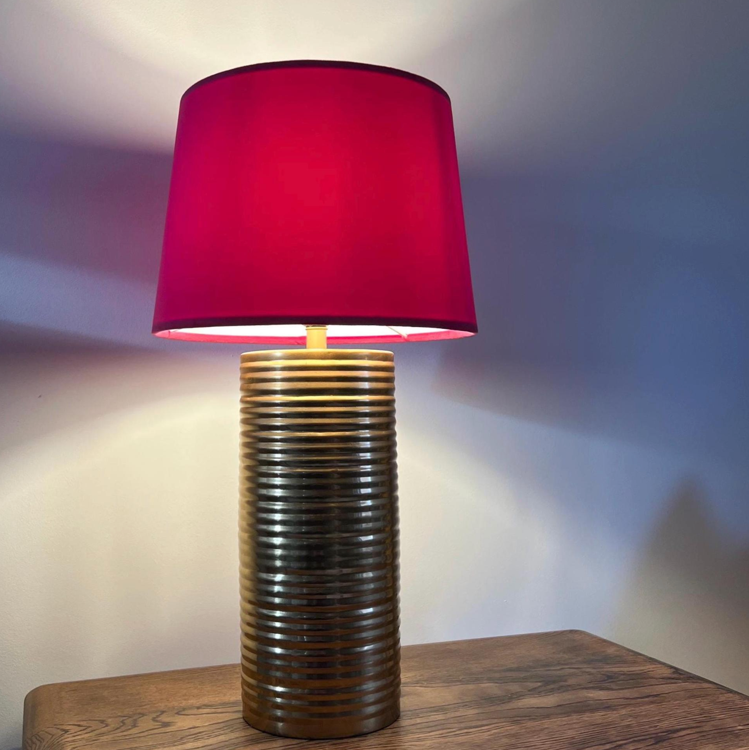 Cerise Pink Velvet Lampshade | French Drum Ceiling Light Shade | Bespoke Handmade Empire Lampshade