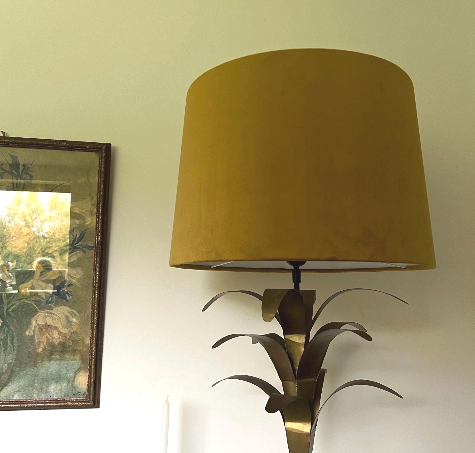 Mustard Velvet Lampshade | French Drum Ceiling Light Shade | Bespoke Handmade Empire Lampshade