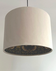 Cream Velvet & Navy Strawberry Thief Double Sided Drum Lampshade | Handmade Ceiling Light Shade | Bespoke UK