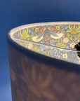 Cream Velvet & Navy Strawberry Thief Double Sided Drum Lampshade | Handmade Ceiling Light Shade | Bespoke UK
