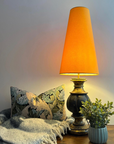 Mustard Gold Cotton Lampshade | Extra Tall Cone Light Shade | Bespoke Handmade UK