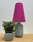 Raspberry Pink Cotton Lampshade | Extra Tall Cone Light Shade | Bespoke Handmade UK