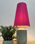 Raspberry Pink Cotton Lampshade | Extra Tall Cone Light Shade | Bespoke Handmade UK