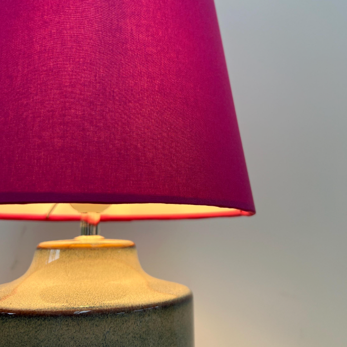 Raspberry Pink Cotton Lampshade | Extra Tall Cone Light Shade | Bespoke Handmade UK