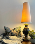 Cream Velvet Lampshade | Extra Tall Cone Light Shade | Bespoke Handmade UK
