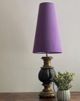 Purple Velvet Lampshade | Extra Tall Cone Light Shade | Bespoke Handmade UK