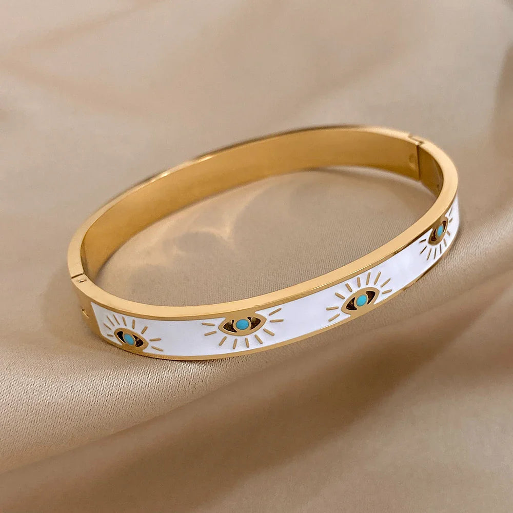 Enamel &amp; Gold All-Seeing Eye Bracelet