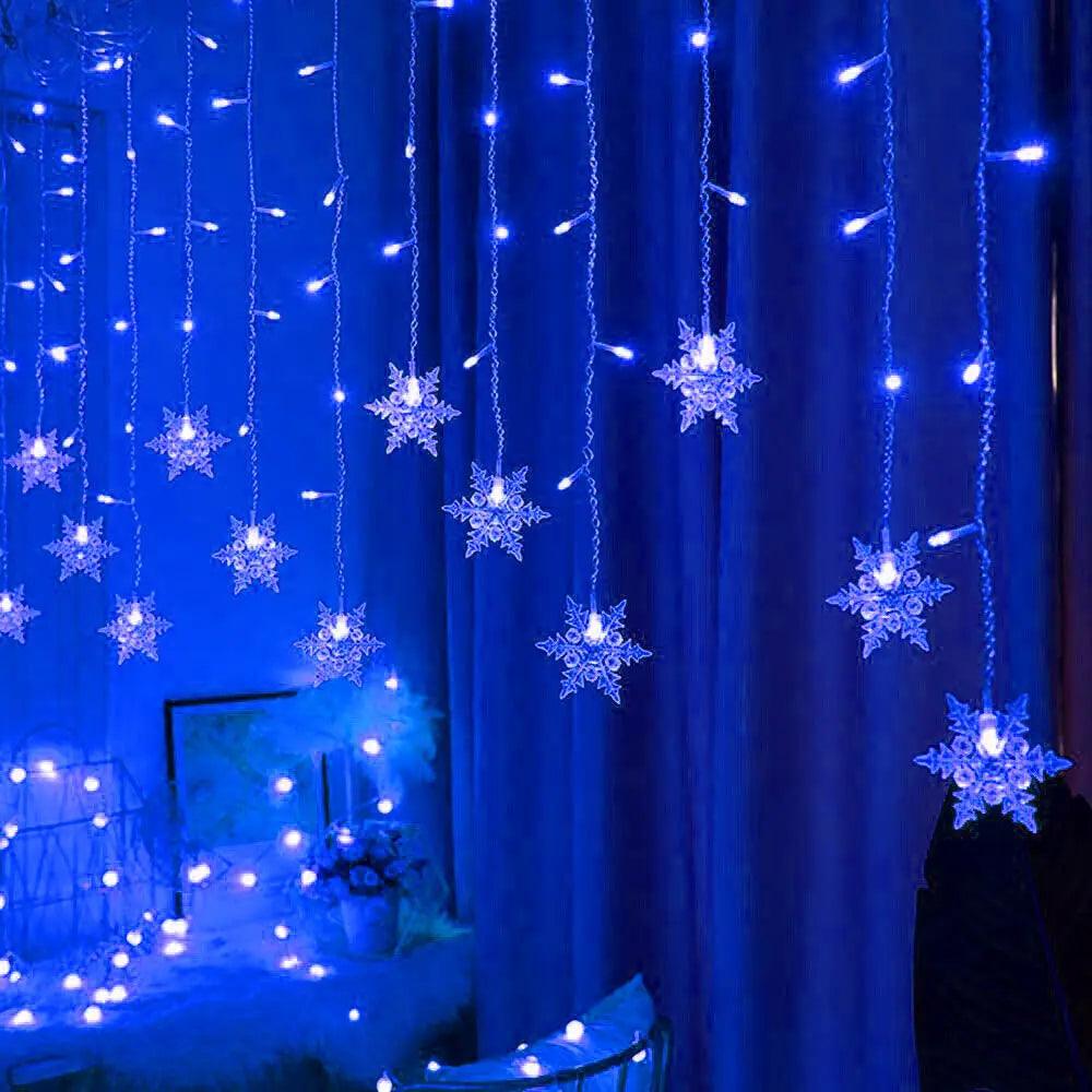 Christmas Snowflake LED String Curtain Lights
