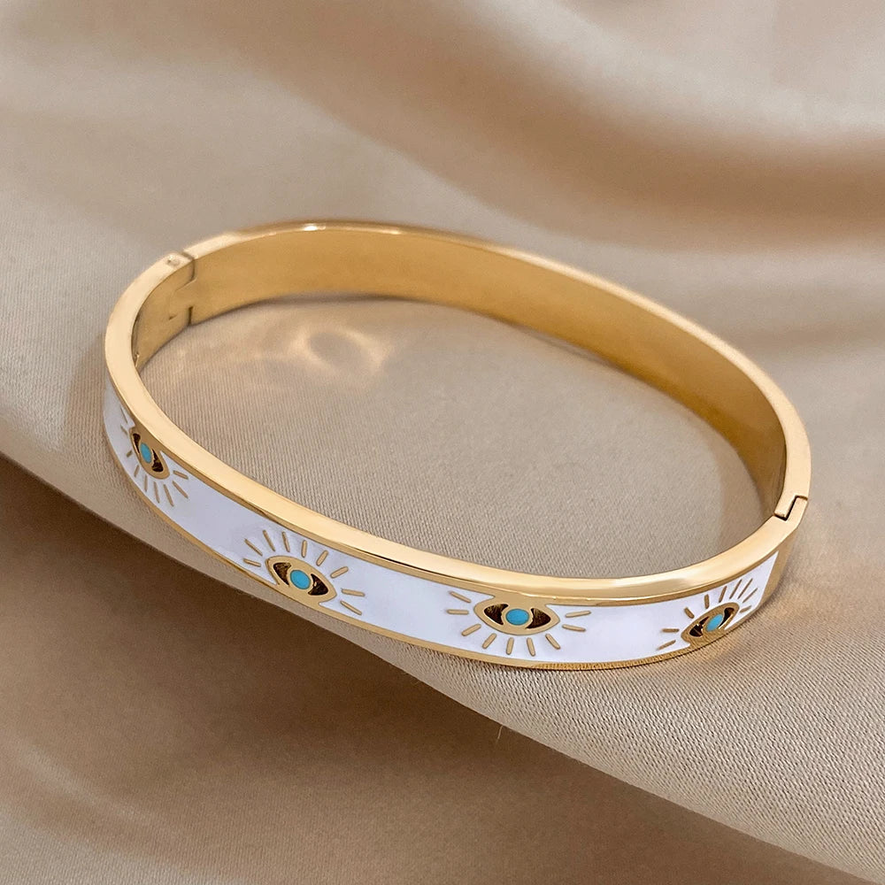 Enamel &amp; Gold All-Seeing Eye Bracelet