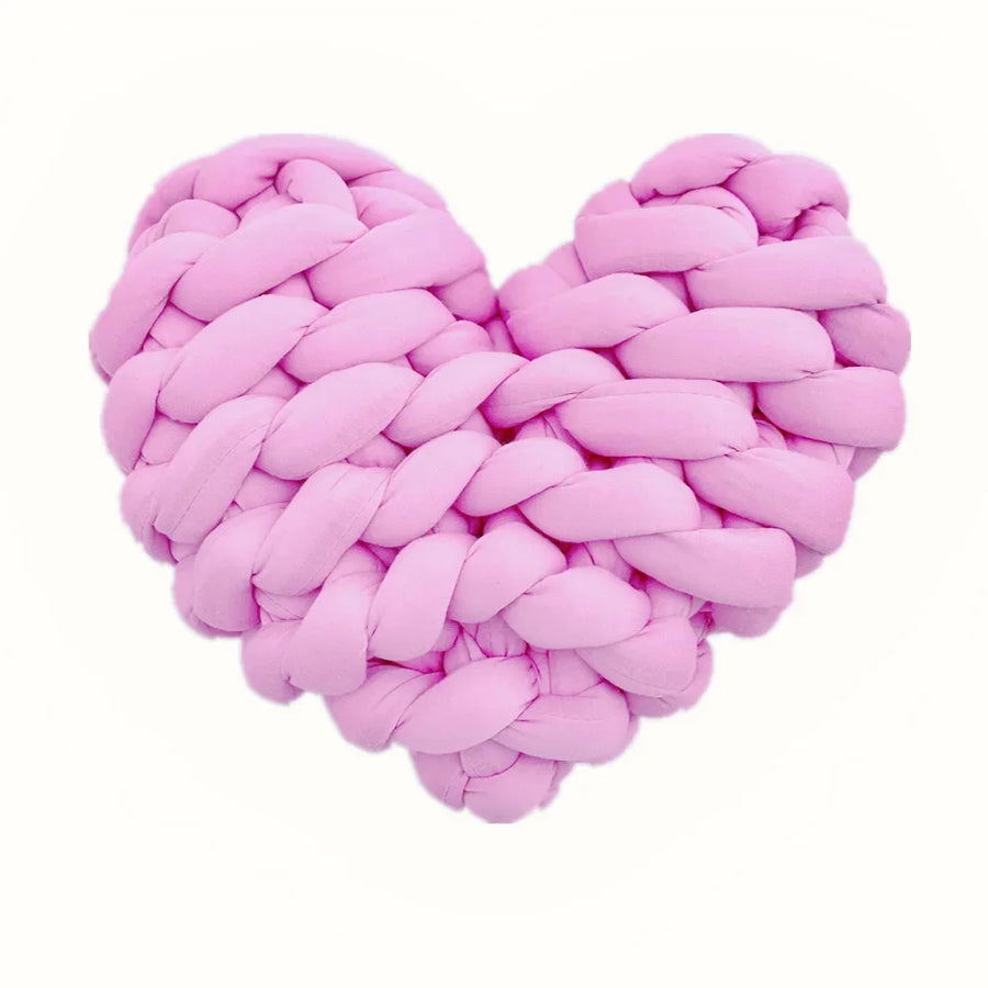 Chunky Heart Shaped Knot Throw Pillow - 100% Cotton Sofa Cushion, Nordic Style Home Decor, Soft Office Cushion, Girls Gift by Baby Lamby at brixbailey.com