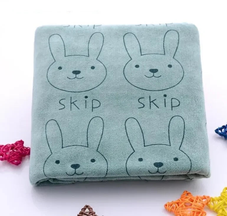 Cute Soft Animal Print Baby Towel - 100cm, 80% Cotton & 20% Polyester, Washable for Bathing & Feeding by Baby Lamby at brixbailey.com
