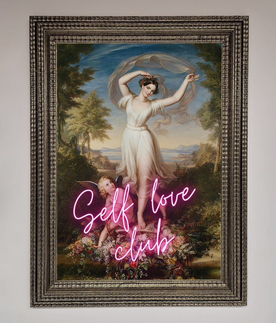 Self Love Club Framed Wall Art, Premium Inspirational Decor, Stylish Motivational Print by Zestio at brixbailey.com