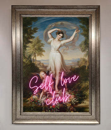 Self Love Club framed wall art, stylish inspirational decor, premium handcrafted print by Zestio at brixbailey.com