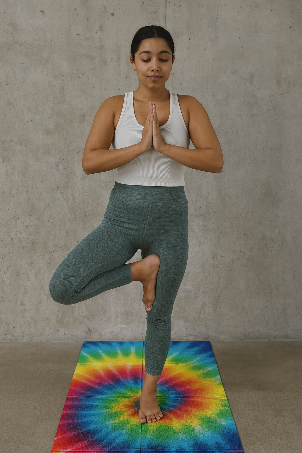 Rainbow Tie Dye Foldable Travel Yoga Mat – 2mm Lightweight Natural Rubber, Non-Slip, Eco-Friendly Mat for On-the-Go Practice | Yune Yoga-4