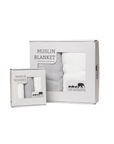 Muslin Collection Grey and White Blankets and Squares Set