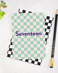 Seventeen Checkerboard 17th Birthday Card