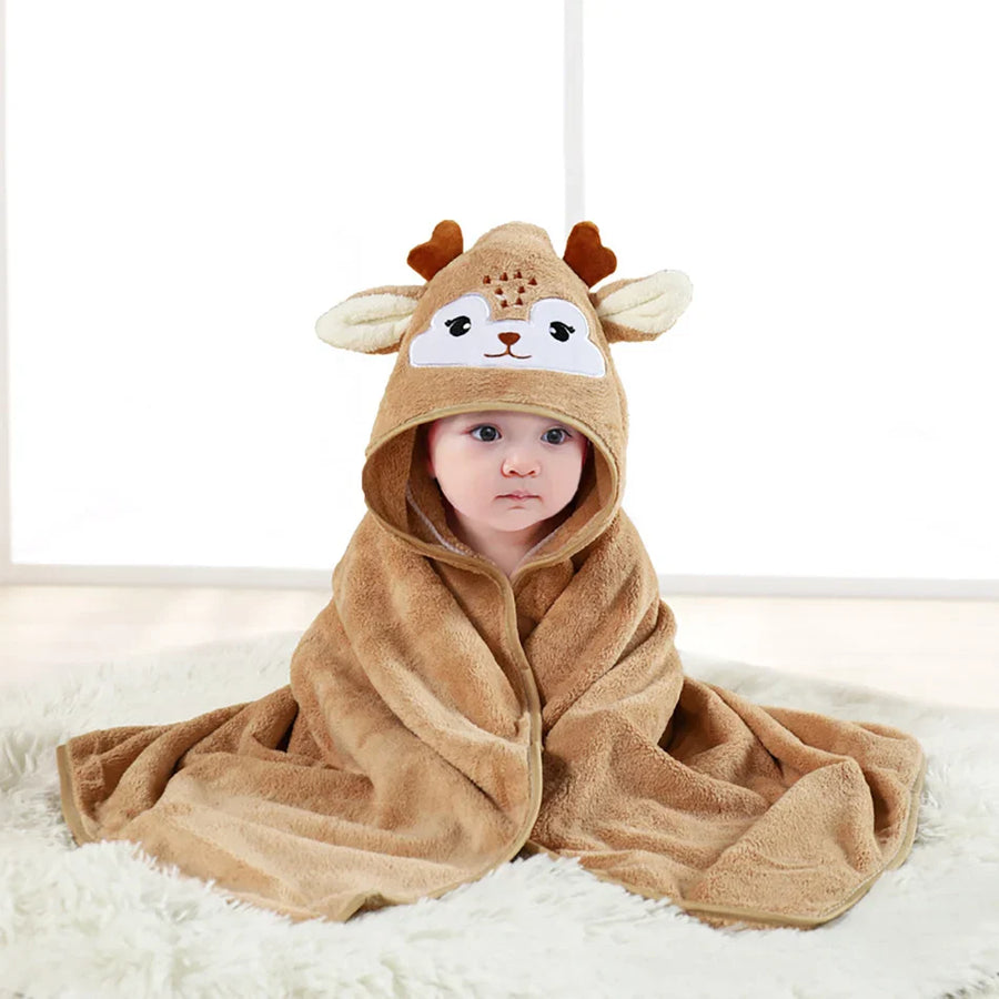 Thick Cotton Cartoon Hooded Bath Towel for Kids