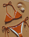Vega String Bikini in Burnt Orange Shibori