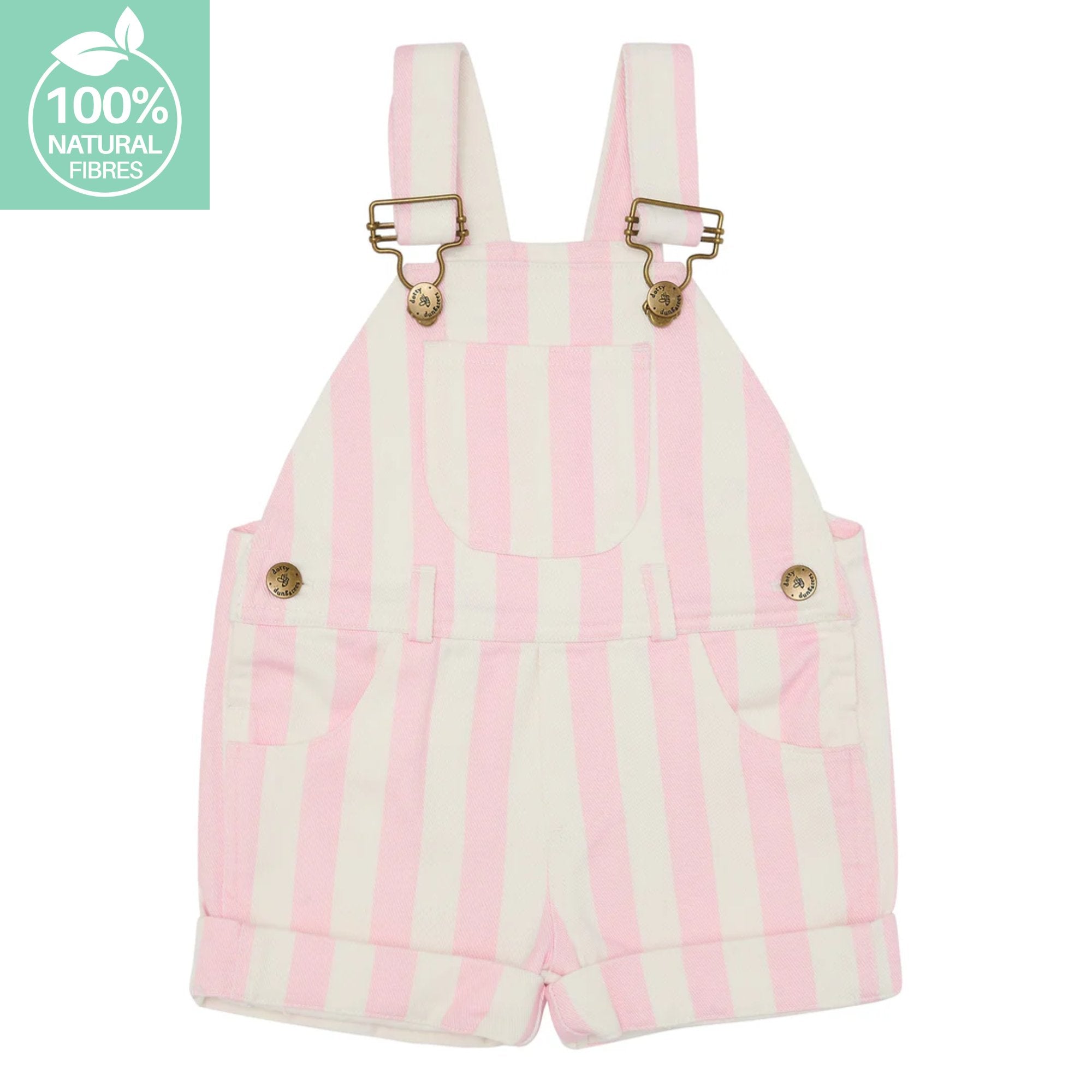 Classic Wide Stripe Denim Shorts - Pink