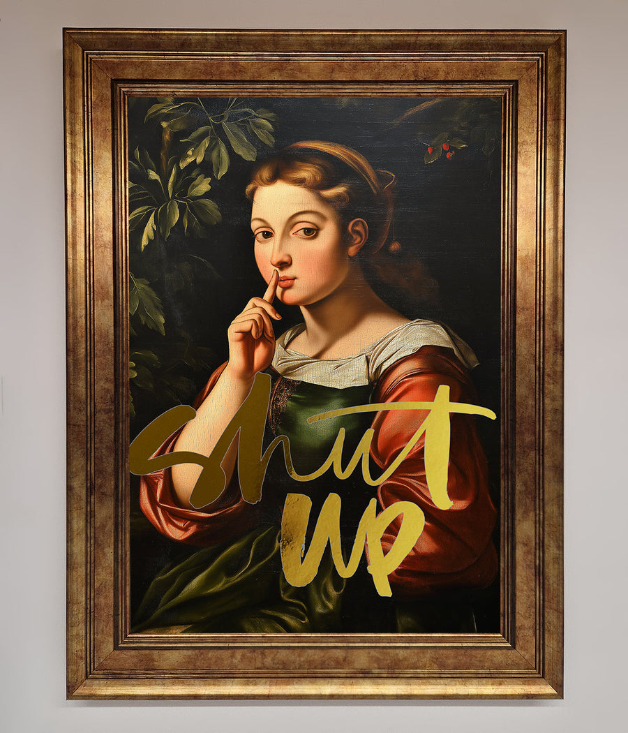 Shutup foil print luxury premium stylish trending best-selling graphic design by Zestio at brixbailey.com
