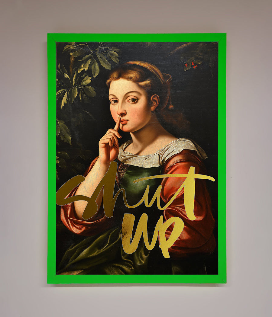 Shutup foil print premium stylish trendy graphic t-shirt by Zestio at brixbailey.com