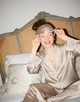Antique Gold Silk Eye Mask