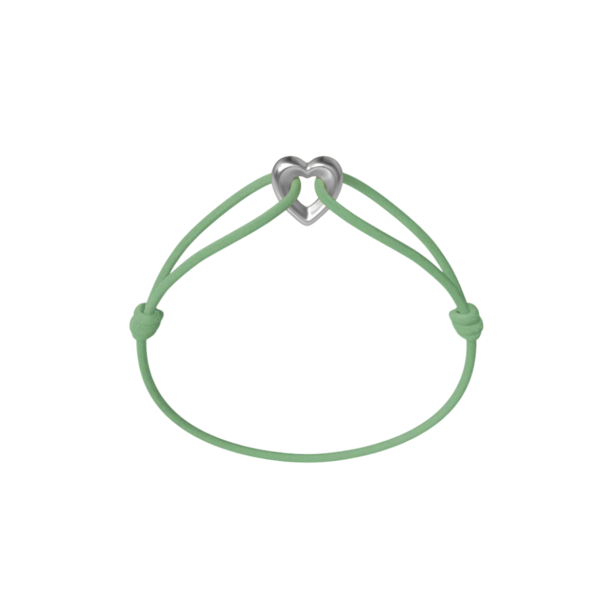 Silver Heart Cord Bracelet