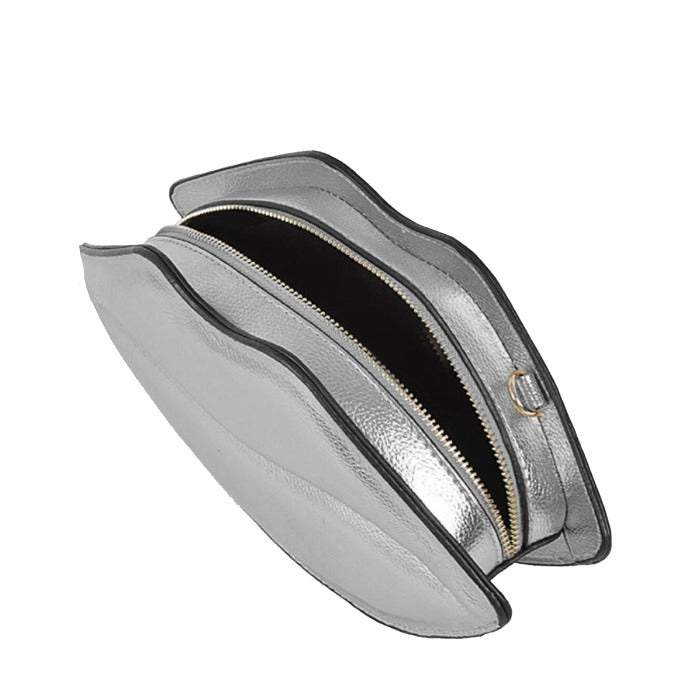 NEW Silver Lips Vegan Leather Crossbody Bag