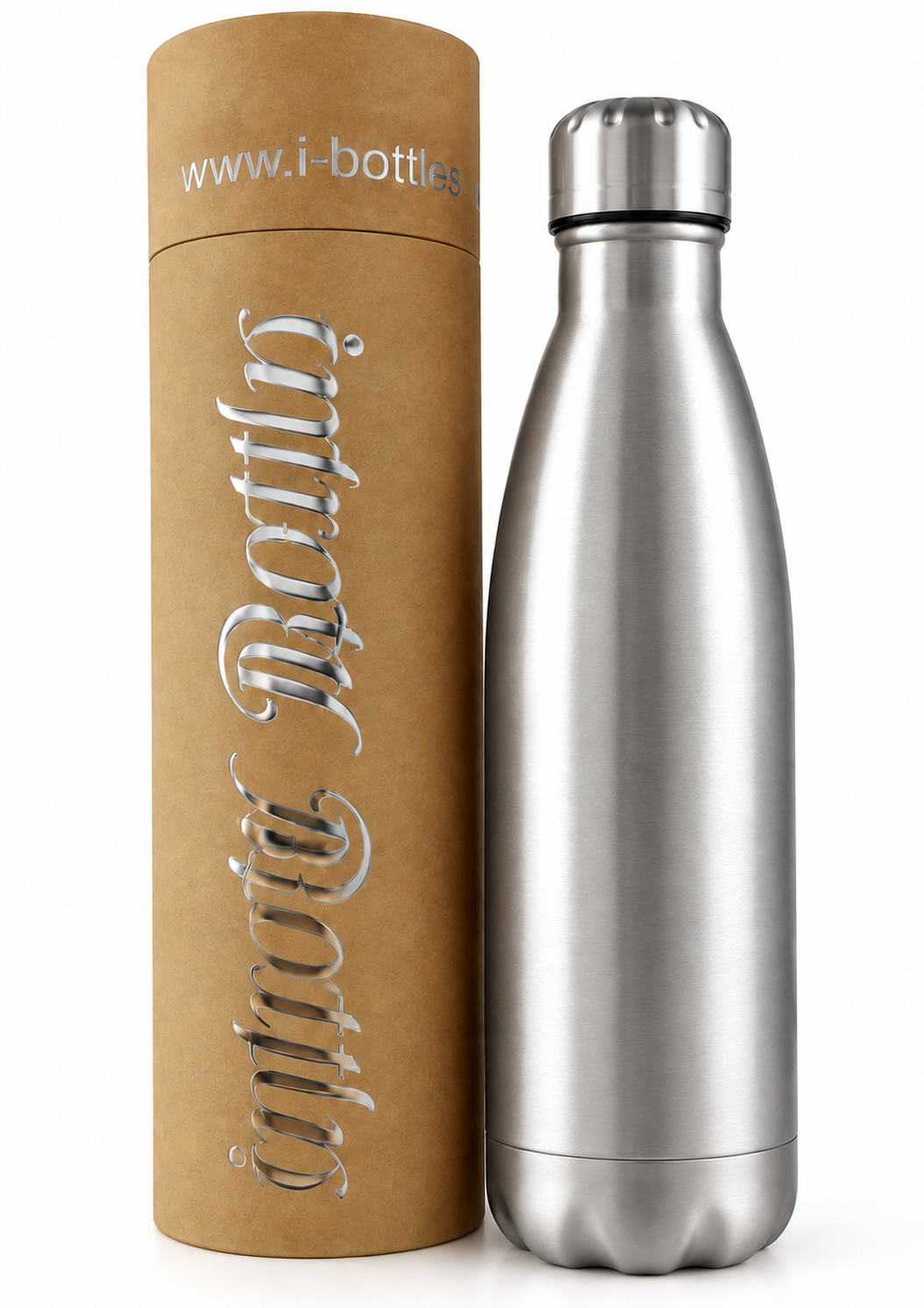 Water Bottle - Stainless Steel and Reusable - Silver