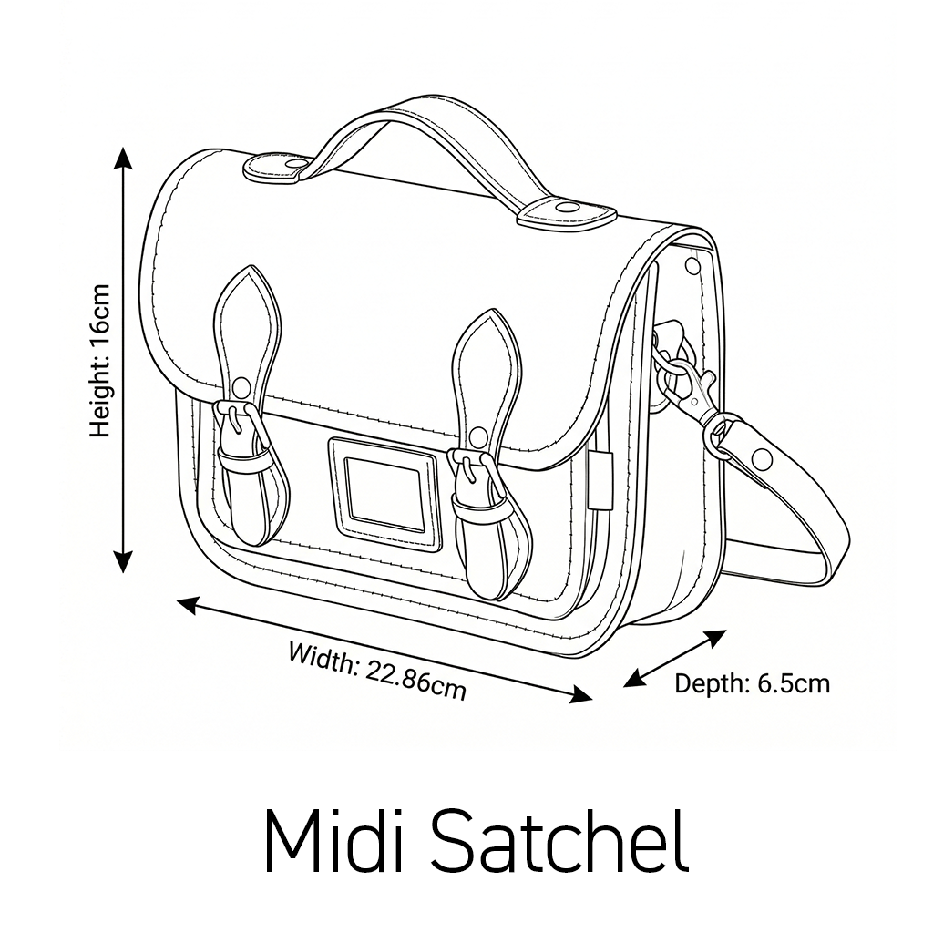 Leather Midi Satchel - Green