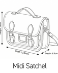 Leather Midi Satchel - Lilac Grey