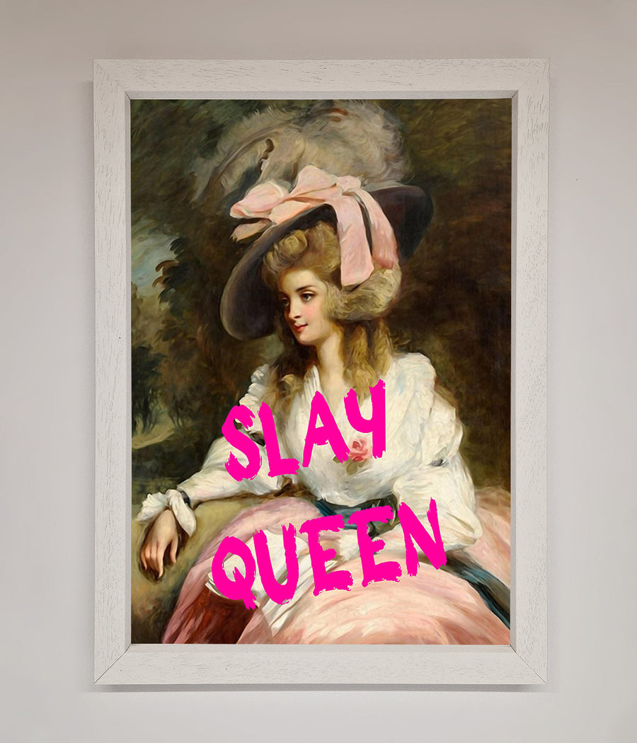 Slay Queen Framed Poster, luxury stylish empowerment art, premium elegant wall decor, best-selling trending framed artwork by Zestio at brixbailey.com