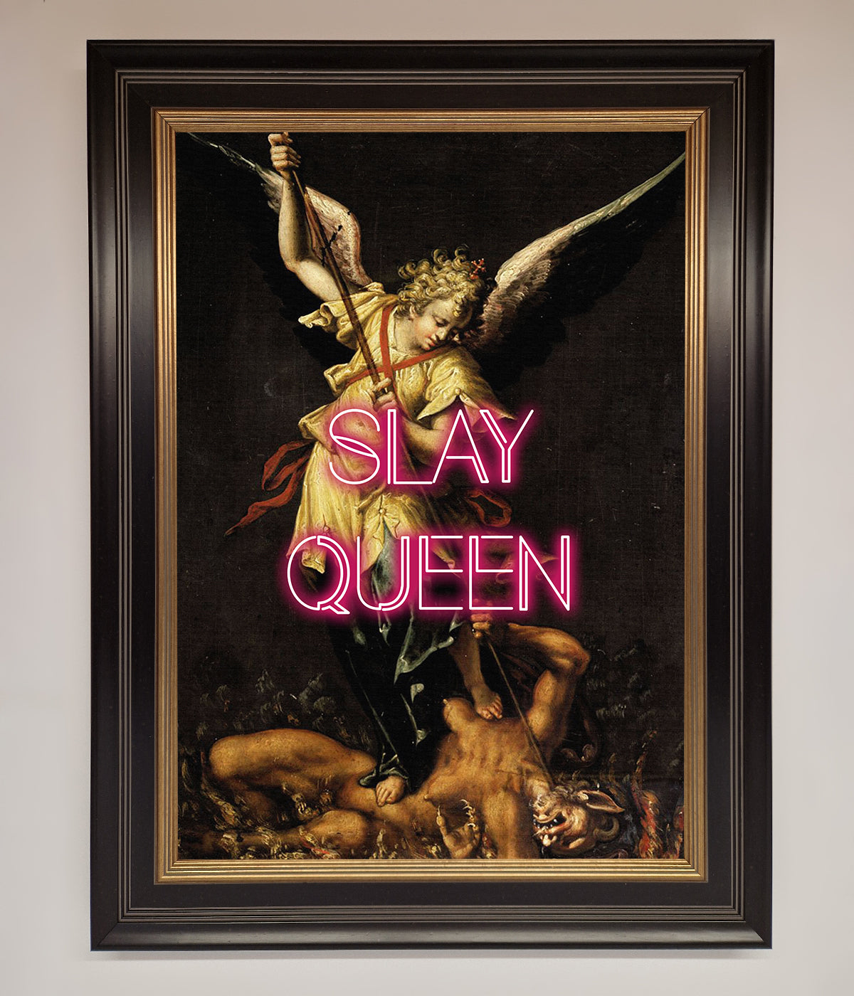 Luxury Slay Queen Altered Art Framed Print, Premium Handcrafted Wall Decor by Zestio at brixbailey.com