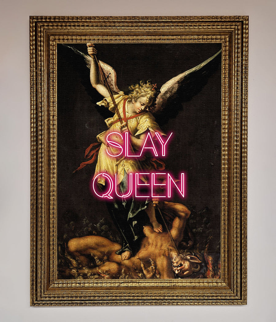 Luxury Slay Queen Altered Art Framed Print, Premium Gothic Decor, Stylish Wall Art by Zestio at brixbailey.com