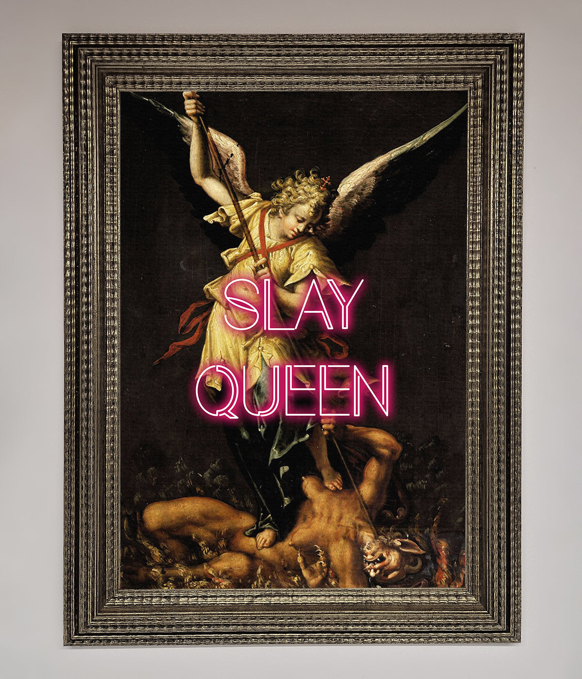 Luxury Slay Queen altered art framed print, premium stylish wall decor by Zestio at brixbailey.com