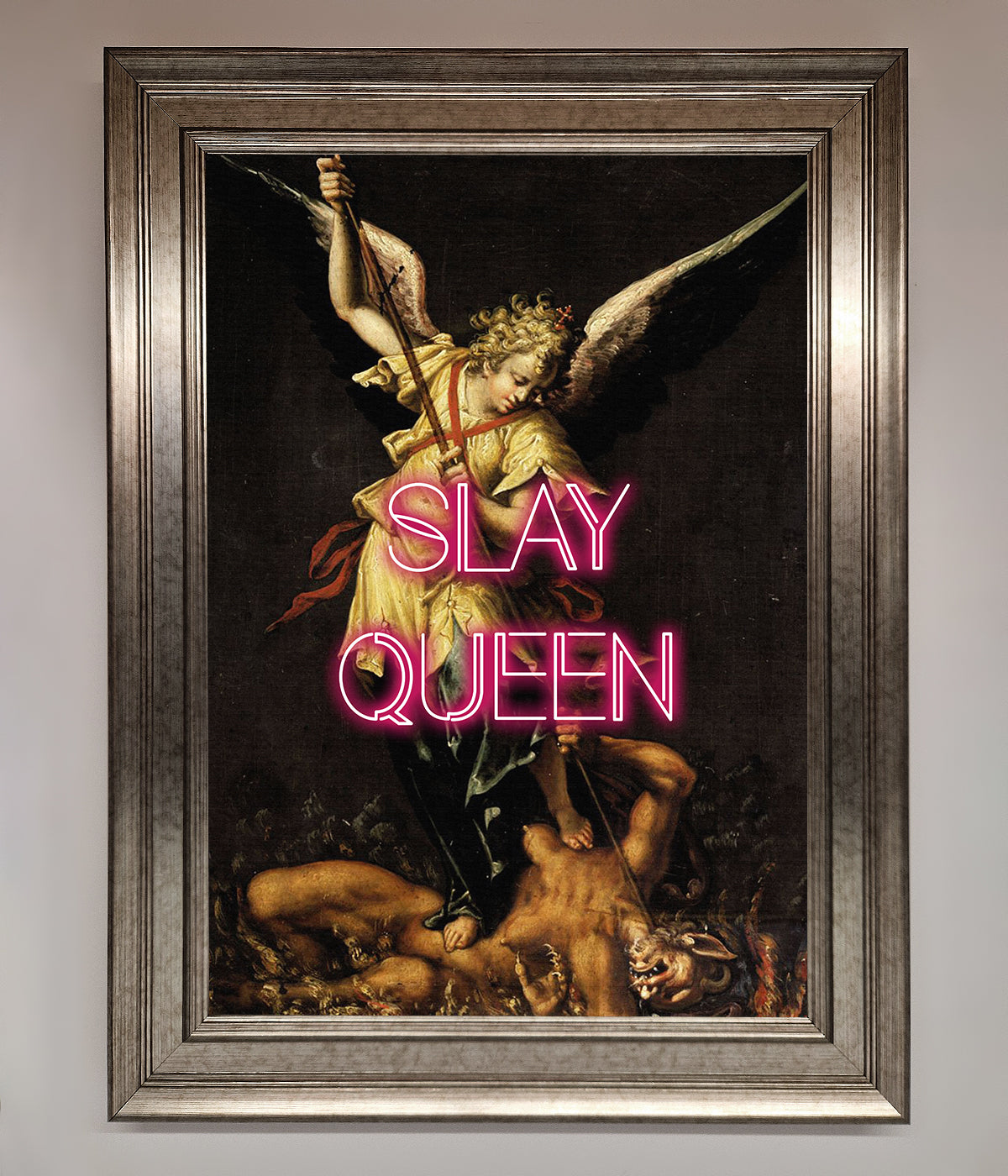 Slay Queen premium altered art framed print, stylish luxury wall decor, best-selling trendy artwork by Zestio at brixbailey.com