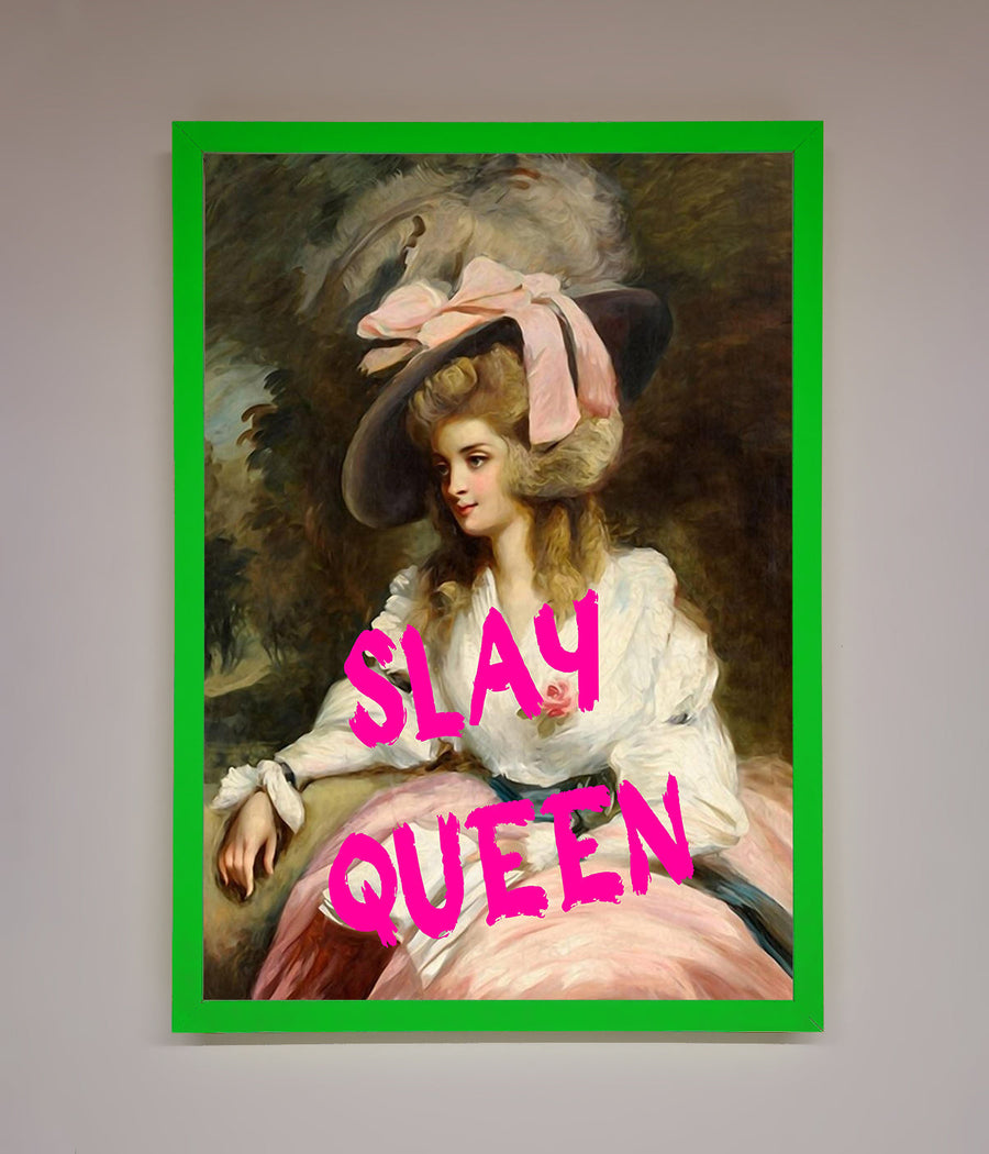 Slay Queen Framed Poster, luxury empowerment artwork, stylish home decor, premium framed wall art, best-selling trendy print by Zestio at brixbailey.com